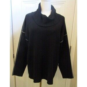 Calvin Klein Sweater NWT Black Knit Cowl Neck Pullover Womens Size L